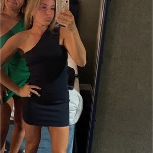 Navy one shoulder Superdown dress